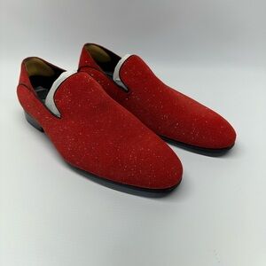 Aldo Men's Red Sparkle Slip On Loafers. Preowned condition, light wear on the